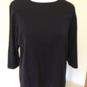 Christopher & Banks Black 3/4 Sleeve Top, XL, Layer-Your-Look